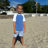 Petit Crabe Sapphire/White Raglan Uv-Swim Bluse S/S