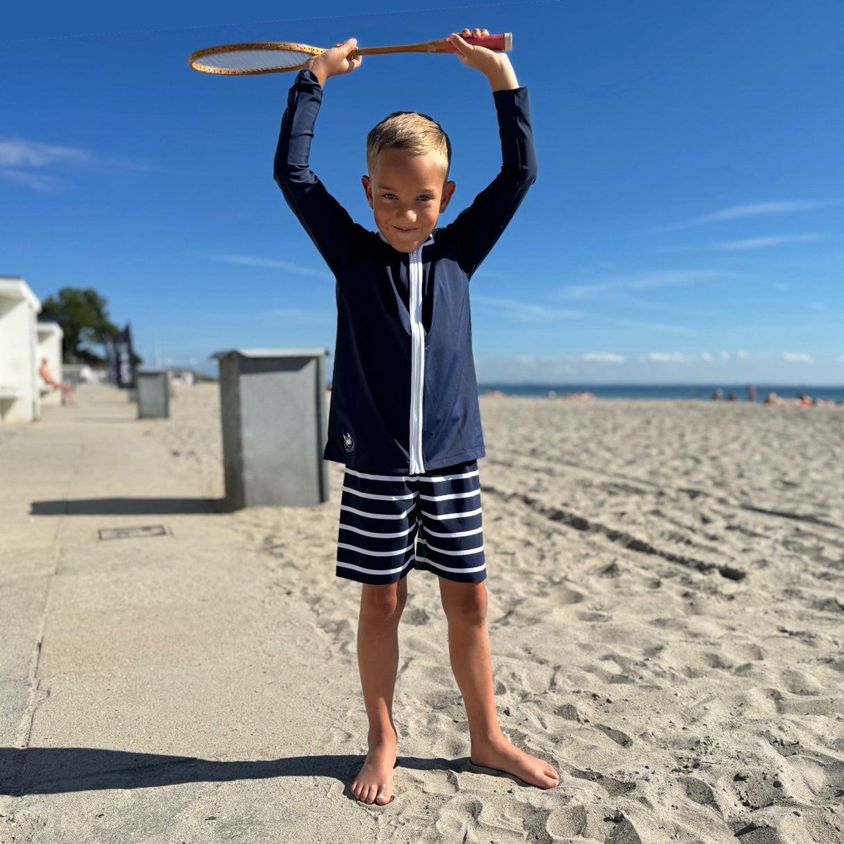 Petit Crabe Blue Basic Lynlås Uv-Swim Bluse L/S