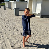 Petit Crabe Blue Basic Lynlås Uv-Swim Bluse L/S