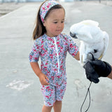 Petit Crabe Poppy & Daisy P Natsu Badeheldragt S/S - Med Liberty© Stof