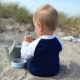 Petit Crabe Blue/White Multi Farve Badeheldragt L/S