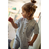 THE NEW Siblings X Luksusbaby Blue Fog Striped Ojo Buksedragt