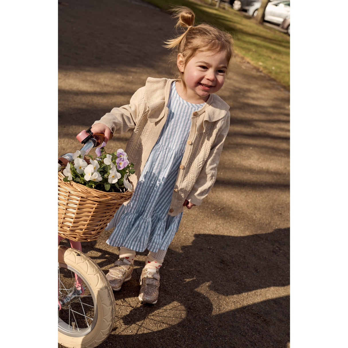 THE NEW Siblings X Luksusbaby Blue Fog Striped Ojo Dress