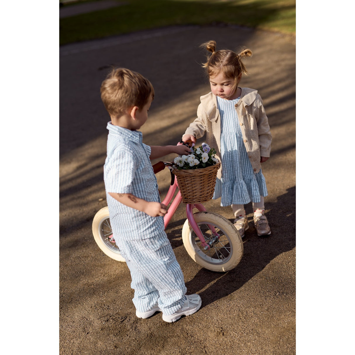 THE NEW Siblings X Luksusbaby Blue Fog Striped Ojo Shorts