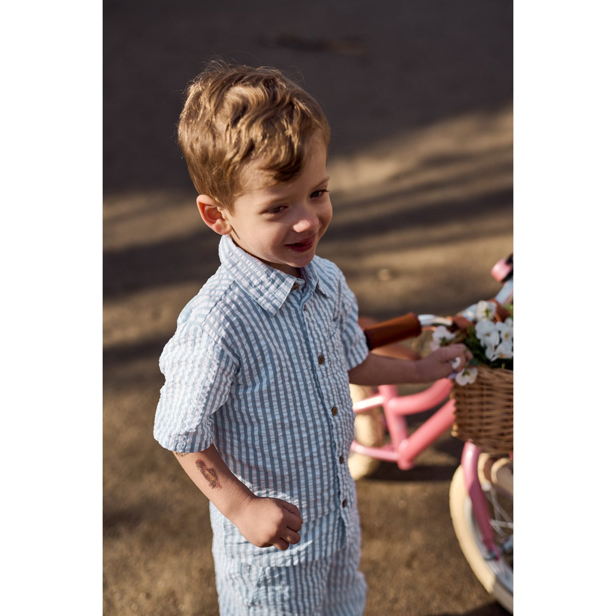 THE NEW Siblings X Luksusbaby Blue Fog Striped Ojo Bukser