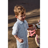 THE NEW Siblings X Luksusbaby Blue Fog Striped Ojo Bukser