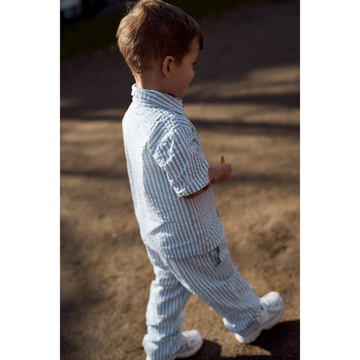 THE NEW Siblings X Luksusbaby Blue Fog Striped Ojo Skjorte