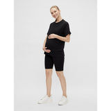 Mama;licious Black Mlsally Solid T-Shirt & Shorts Sæt Noos