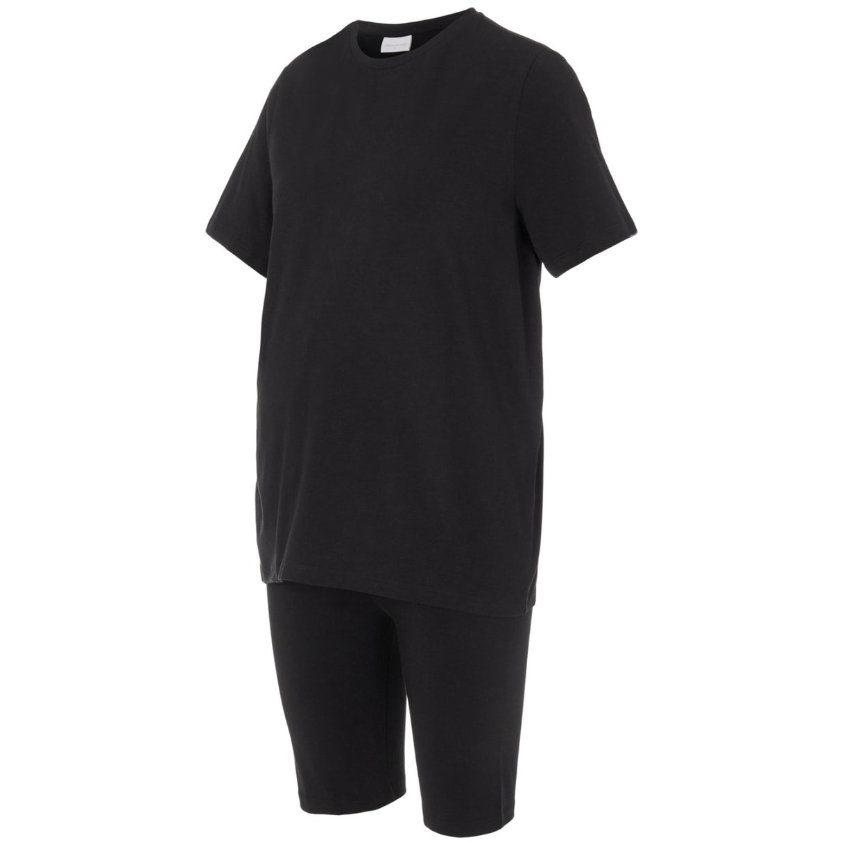 Mama;licious Black Mlsally Solid T-Shirt & Shorts Sæt Noos