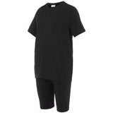 Mama;licious Black Mlsally Solid T-Shirt & Shorts Sæt Noos