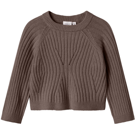 Name It Coffee Quartz Nmfrikine Ls Kort Strik Pullover Pb