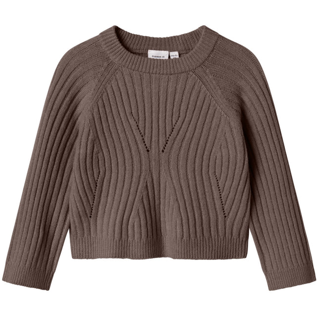 Name It Coffee Quartz Nmfrikine Ls Kort Strik Pullover Pb