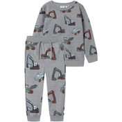 Name It Grey Melange Nmmnenean Ls Swe Bru Pb Sæt