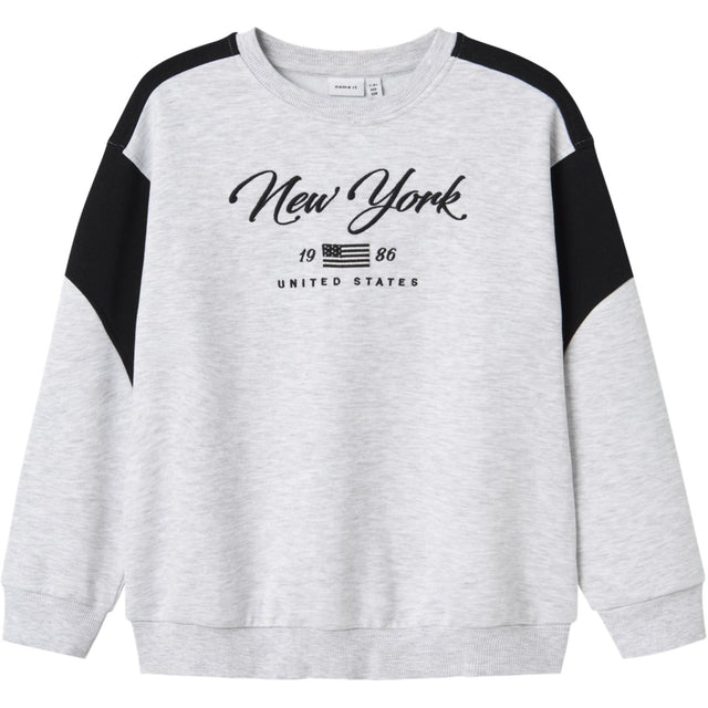 Name It Light Grey Melange Nkmkera Ls Rlx Sweat Unb