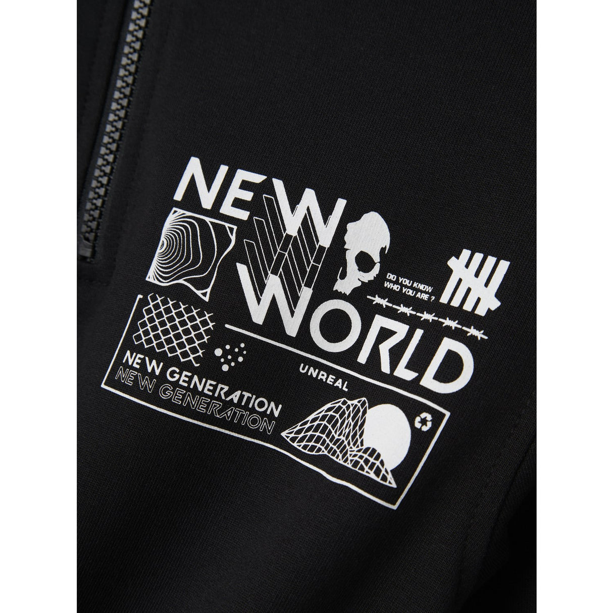 Name It Black Nkmkimba Ls Nreg Half Zip Sweat Unb