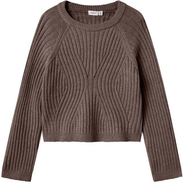 Name It Coffee Quartz Nkfrikine Ls Kort Strik Pullover P