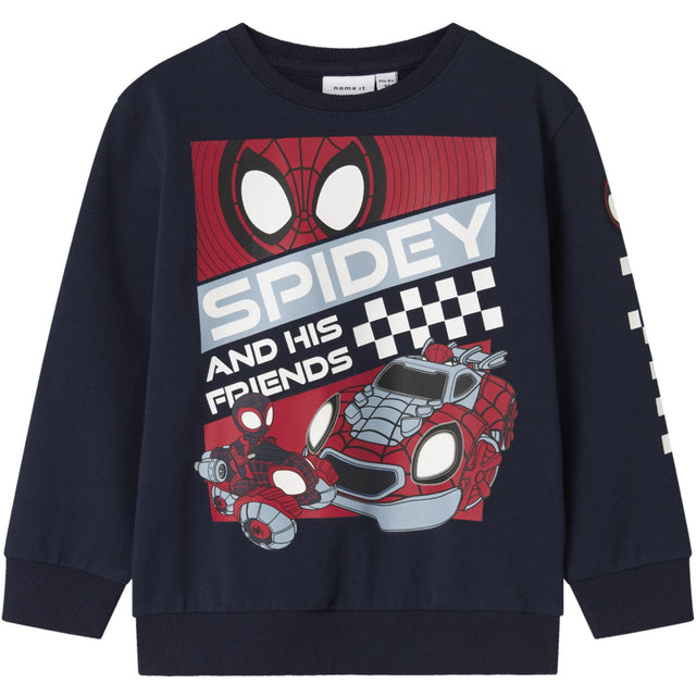 Name It Navy Blazer Nmmjo Spider Nreg Sweat Unb Mar