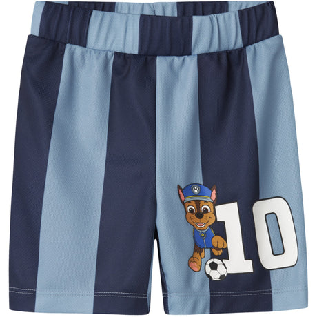 Name It Dusty Blue Nmmjakari Paw Nreg Long Poly Shorts Cplg