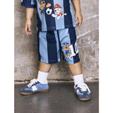 Name It Dusty Blue Nmmjakari Paw Nreg Long Poly Shorts Cplg