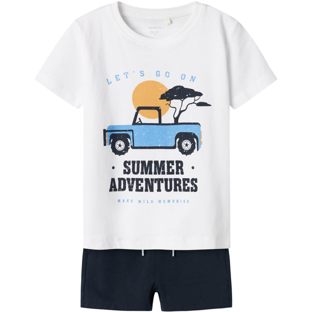 Name It Lucent White Nmmjaspen Ss Shorts Sæt Pb