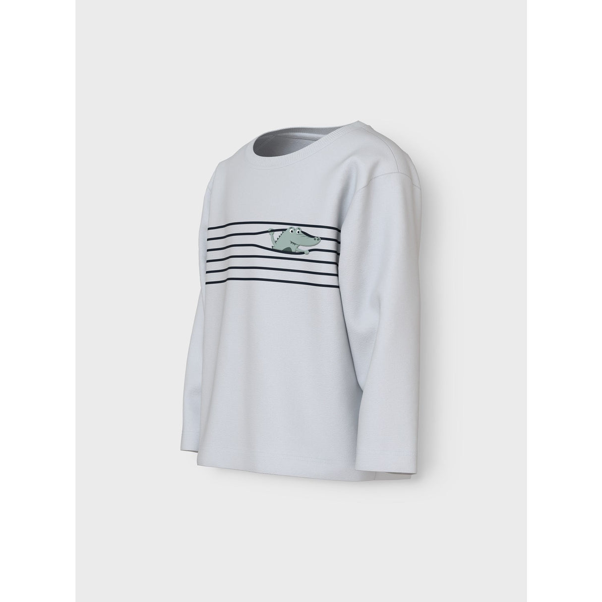 Name It Bright White Croco Lines Nmmvagno Ls Loose Top