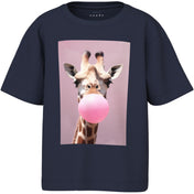 Name It Navy Blazer Giraffe Nmfvotea Ss Nreg Top