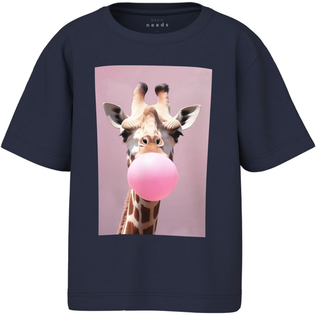 Name It Navy Blazer Giraffe Nmfvotea Ss Nreg Top