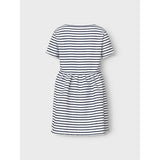 Name It Bright White Blue Nmfvemma Ss Kjole