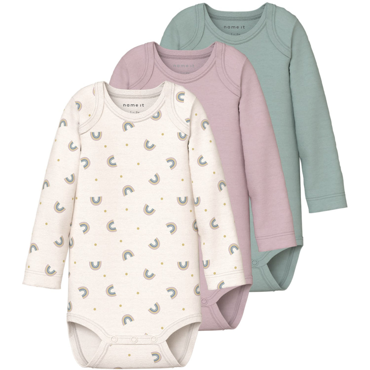 Name It Jet Stream Nbfbody 3P Ls Jet Rainbow Noos