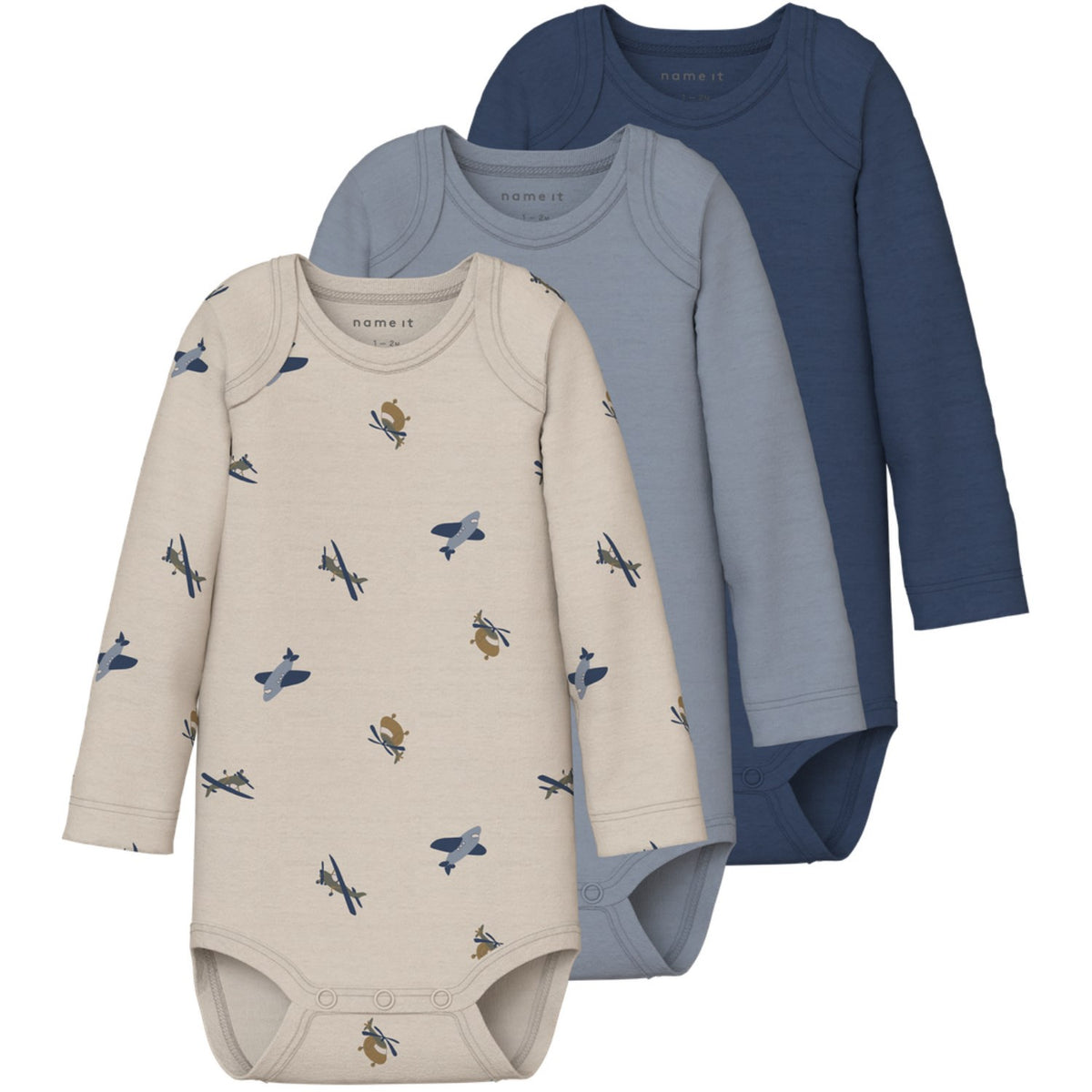 Name it baby Unisex Nbnbody 3P Ss Solid Rib Noos (3-pack), China blue, numeric_92