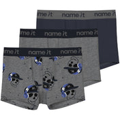 Name It Dark Grey Melange Nkmboxer 3P Dark Grey Mel Skull Noos