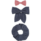 Copenhagen Colors Navy Check Combi Check Hair Accssories 3-Pak