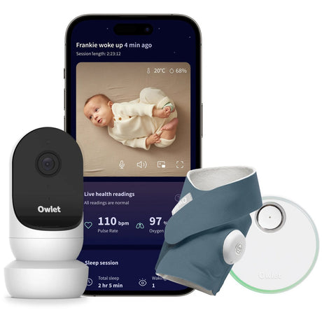 Owlet Babyalarm med Dream Strømpe og CAM2 i Bedtime Blue