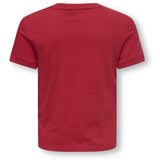 Kids ONLY MINI Equestrian Red Varsity Kmgcandy Life S/S Reg Printed Tee Jrs