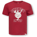 Kids ONLY MINI Equestrian Red Varsity Kmgcandy Life S/S Reg Printed Tee Jrs