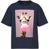 Name It Navy Blazer Giraffe Nkfvotea Ss Nreg Top