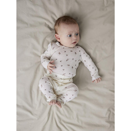 Name It Snow White Small Flowers Nbfwang Uld Needle Leggings Noos