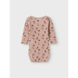 Name It Shadow Gray Bows Nbfwang Uld Rib Ls Body Aop