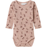 Name It Shadow Gray Bows Nbfwang Uld Rib Ls Body Aop