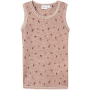 Name It Shadow Gray Small Flowers Nmfwang Uld Needle Tank Top