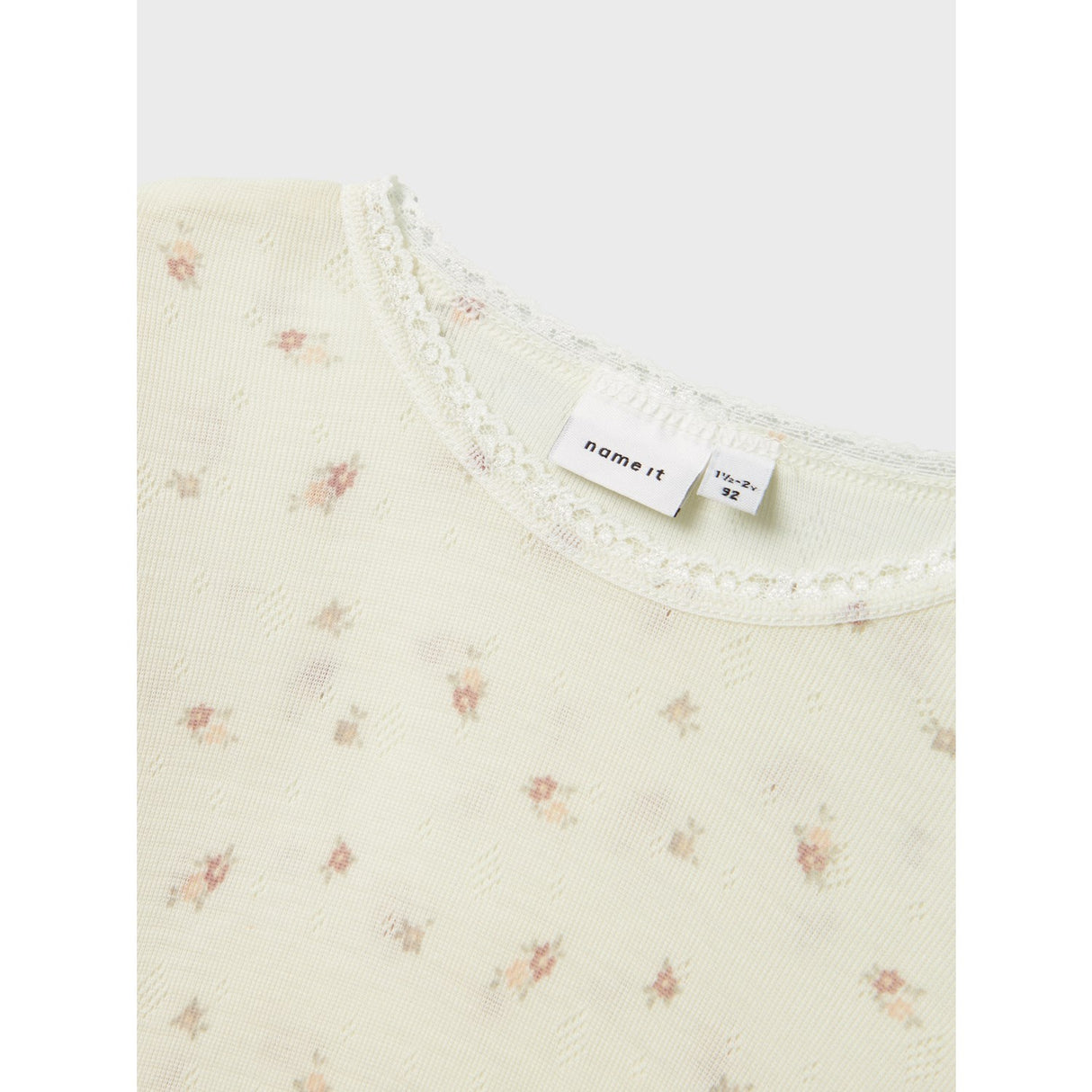 Name It Snow White Small Flowers Nmfwang Uld Needle Ls Top Noos