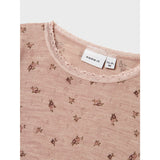 Name It Shadow Gray Small Flowers Nmfwang Uld Needle Ls Top Noos