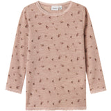 Name It Shadow Gray Small Flowers Nmfwang Uld Needle Ls Top Noos