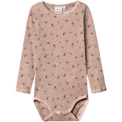 Name It Shadow Gray Small Flowers Nmfwang Uld Needle Ls Body