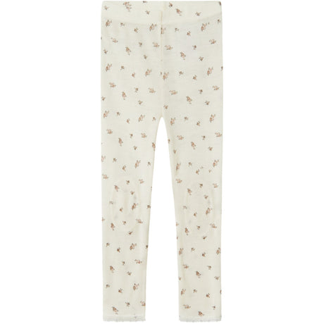 Name It Snow White Small Flowers Nmfwang Uld Needle Leggings Noos
