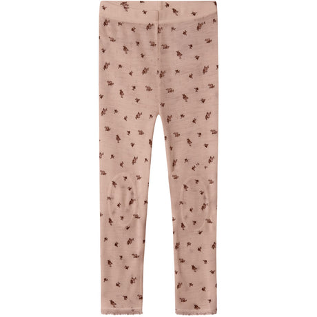 Name It Shadow Gray Small Flowers Nmfwang Uld Needle Leggings Noos