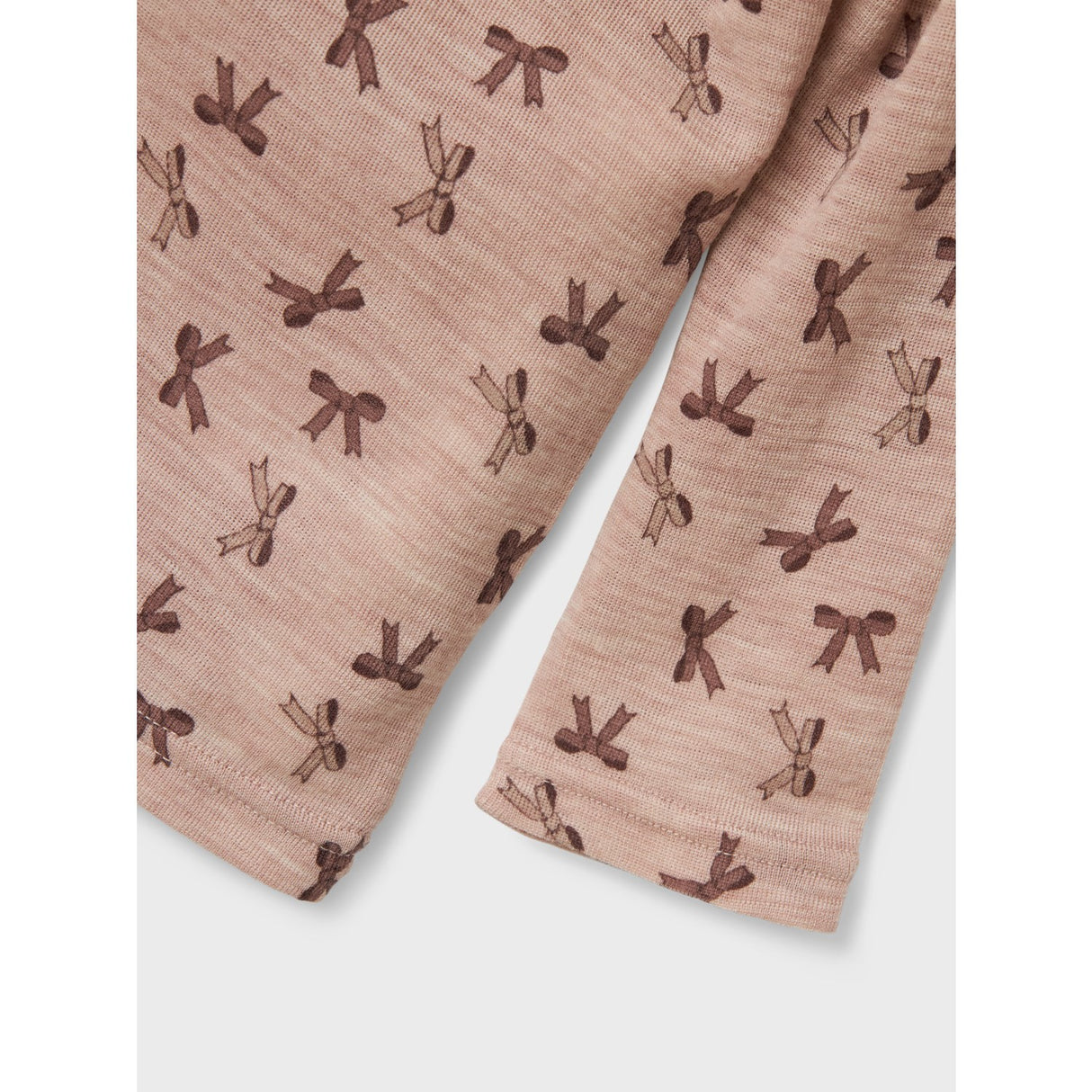 Name It Shadow Gray Bows Nmfwang Uld Rib Ls Top Aop