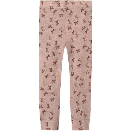 Name It Shadow Gray Bows Nmfwang Uld Rib Leggings Aop