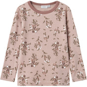 Name It Shadow Gray Long Flowers Nmfwillow Uld Ls Top