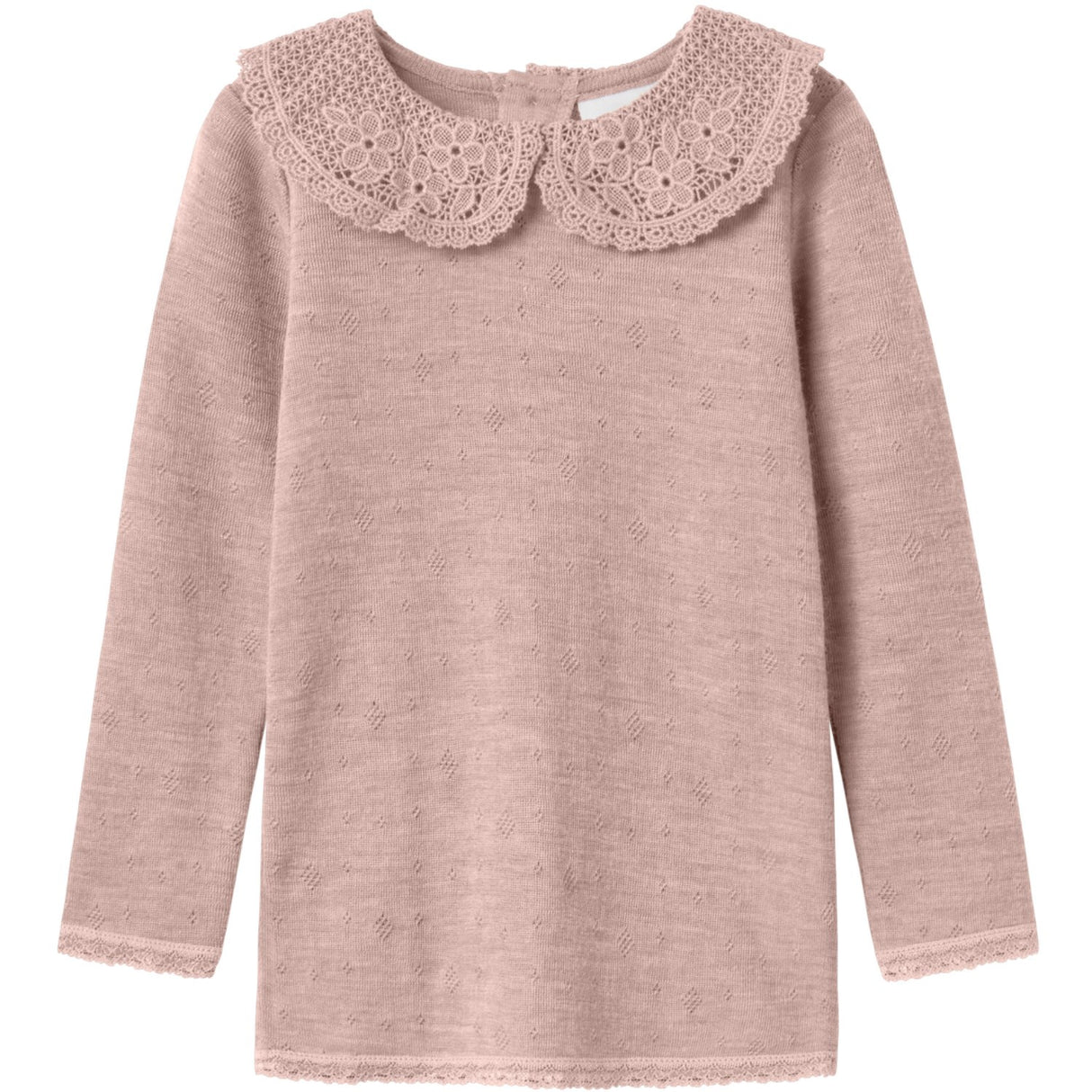 Name It Shadow Gray Nmfwang Uld Needle Ls Top W/Collar